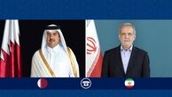 بررسی آخرین تحولات منطقه در تماس تلفنی پزشکیان و امیر قطر