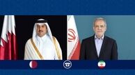 بررسی آخرین تحولات منطقه در تماس تلفنی پزشکیان و امیر قطر
