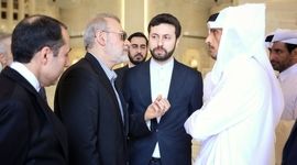 دیدار علی لاریجانی و وزیر خارجه قطر