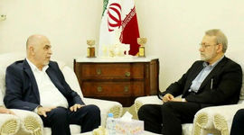 دیدار رئیس شورای رهبری حماس با لاریجانی در دوحه